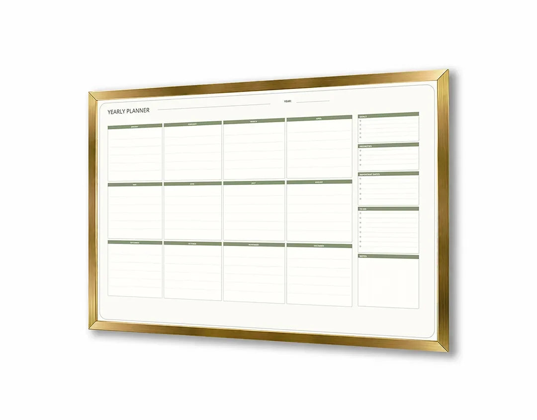Metall Magnetboard mit hochwertigem Grüne Kalender Raster mit Notizen Design