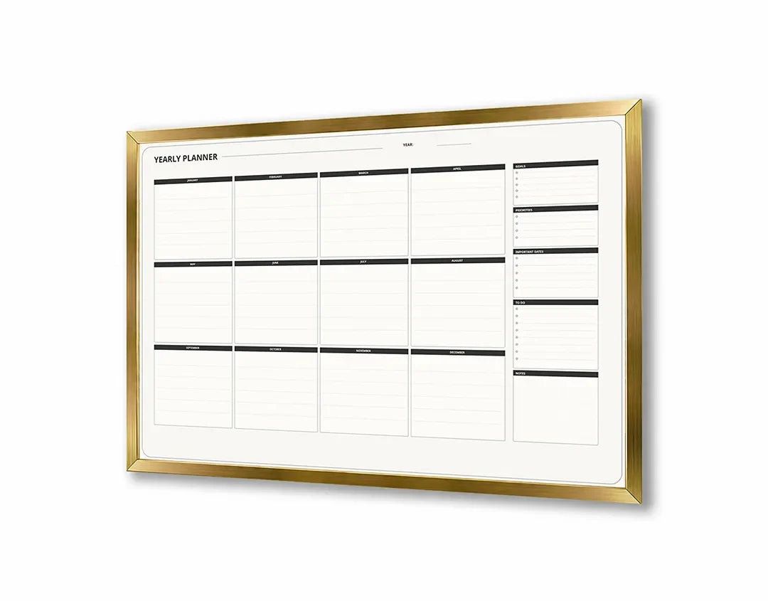 Metall Magnetboard mit hochwertigem Schwarz weiße Kalender modern Design