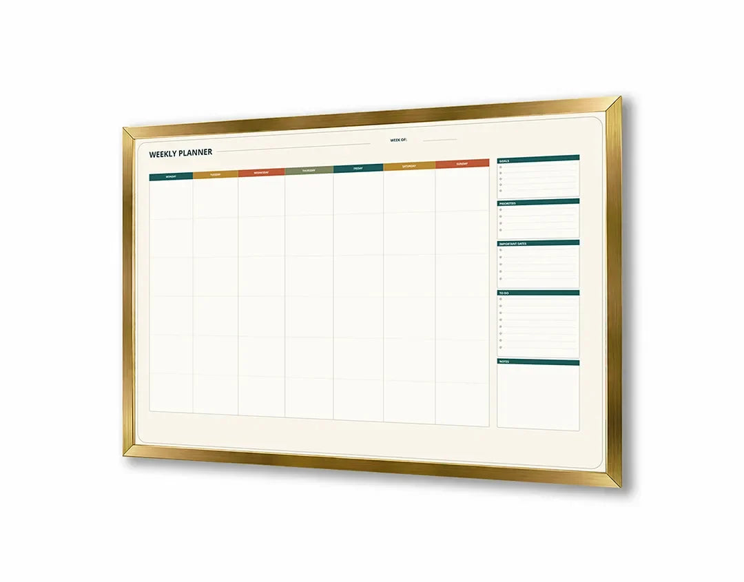 Metall Magnetboard mit hochwertigem Rote Planer Raster Design