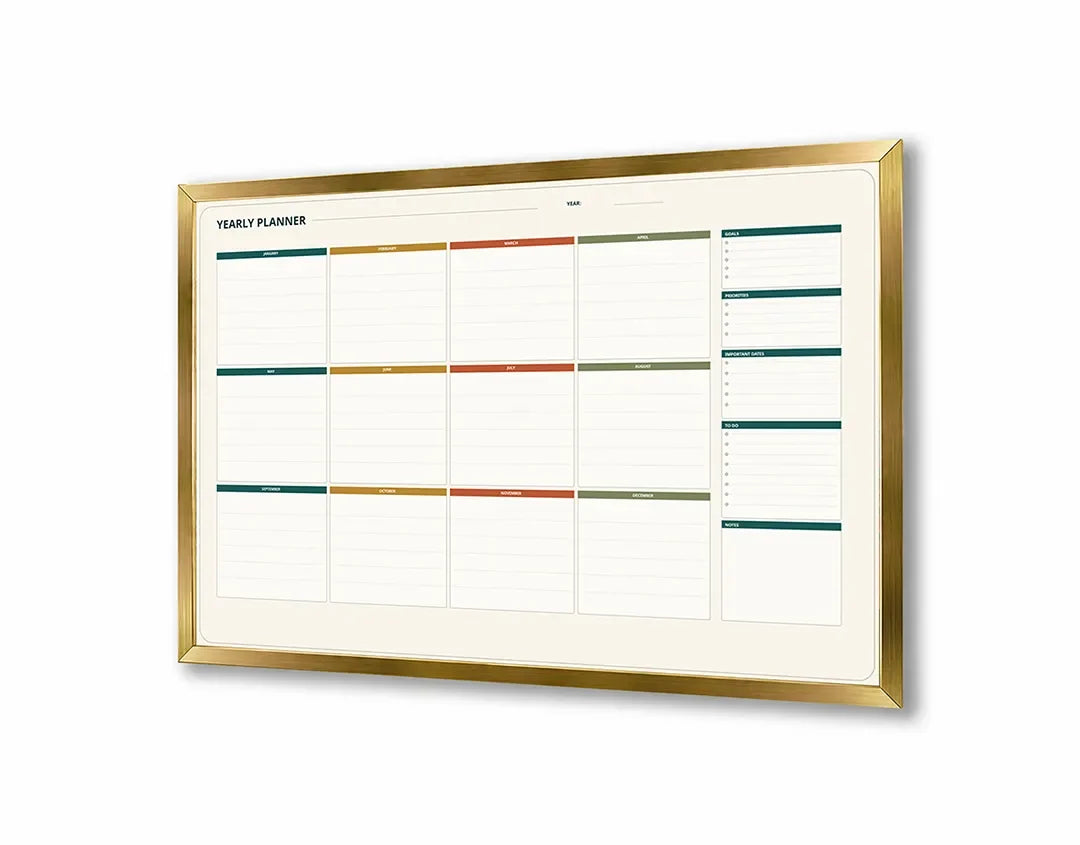 Metall Magnetboard mit hochwertigem Gelbe und rote Planer bunt Design