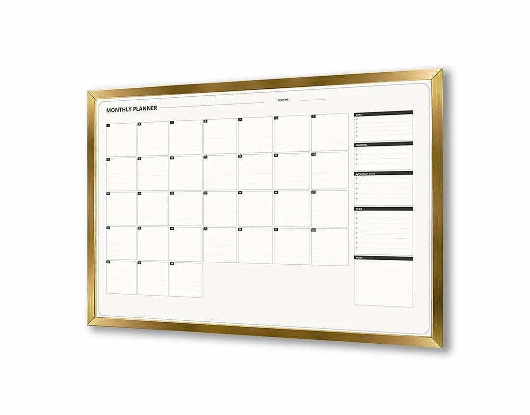 Metall Magnetboard mit hochwertigem Blanco Kalender einfach Design