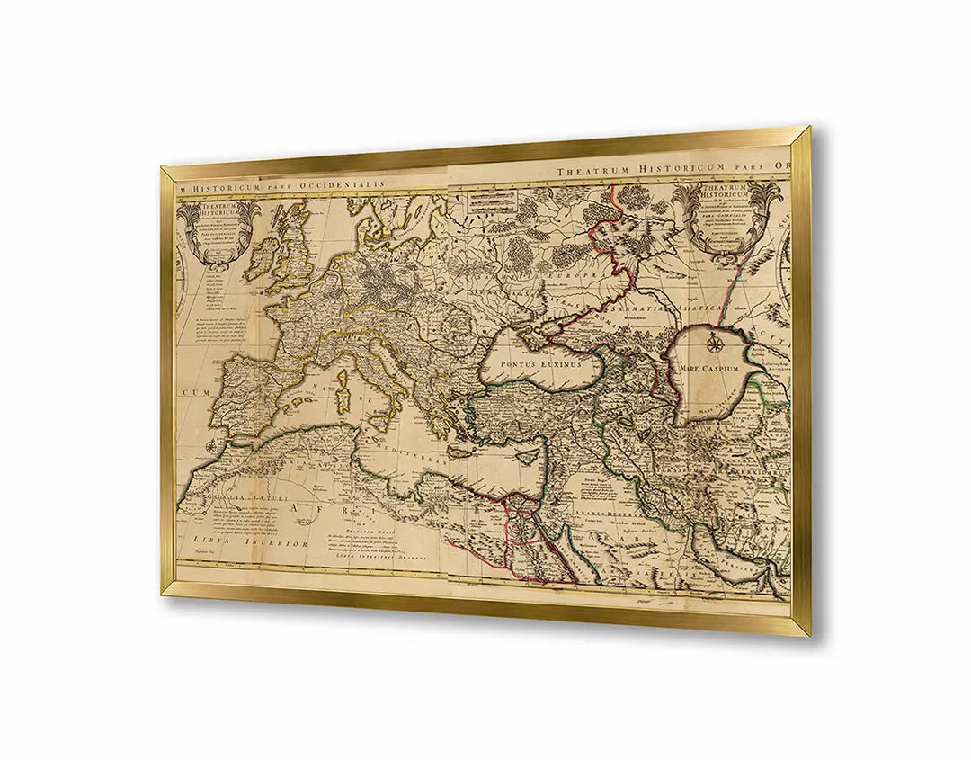 Metall Magnetboard mit hochwertigem Klassische Sepia Weltkarte Design
