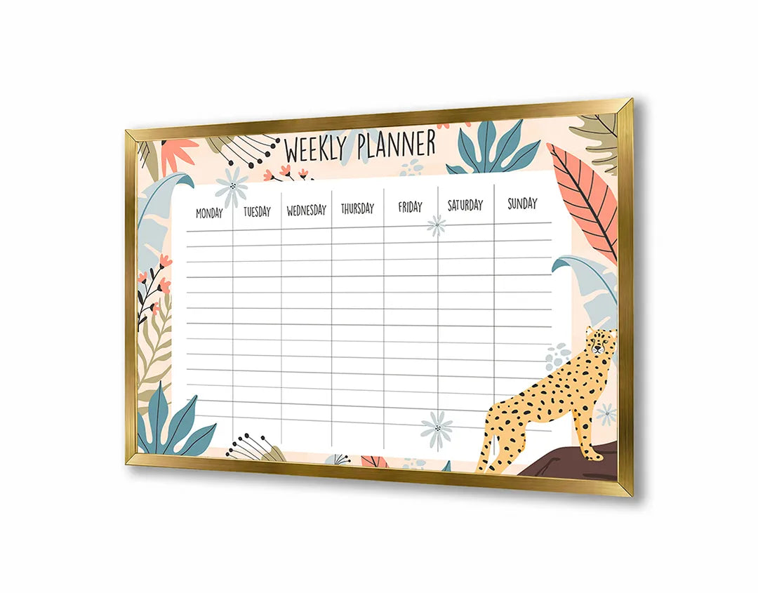 Metall Magnetboard mit hochwertigem Wochenplaner herfst Design
