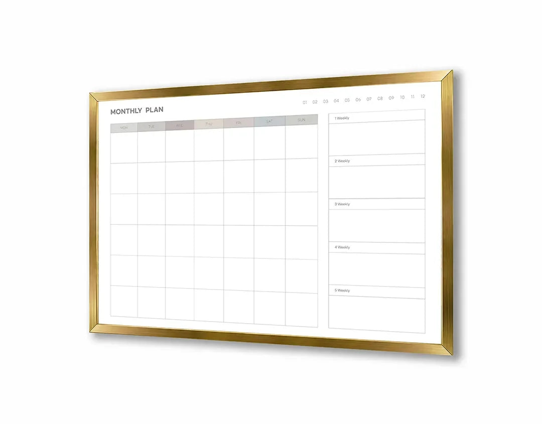 Metall Magnetboard mit hochwertigem Minimalistische Kalender Design