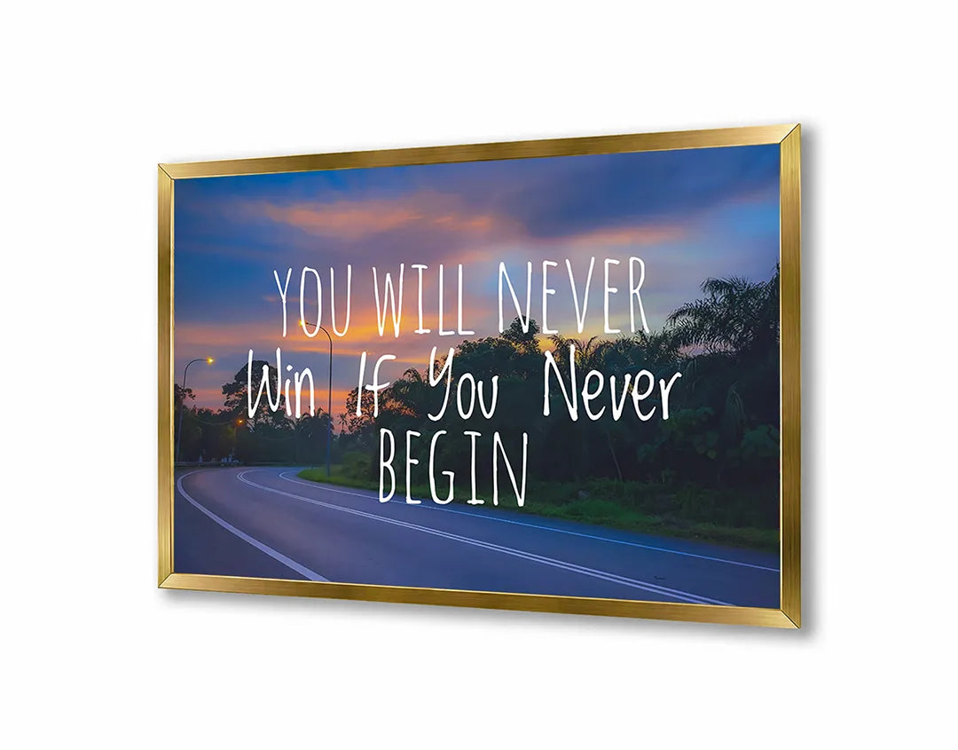 Metall Magnetboard mit hochwertigem You will never win Text Design