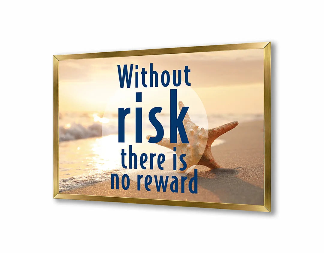 Metall Magnetboard mit hochwertigem Without risk Text Strand Design