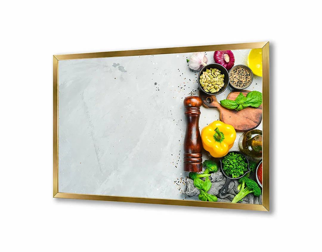 Metall Magnetboard mit hochwertigem Koken Gemüse Design