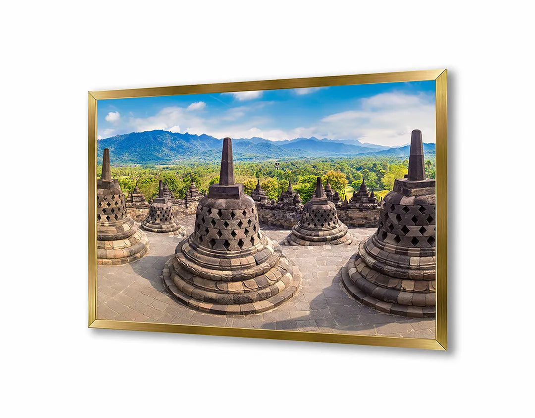 Metall Magnetboard mit hochwertigem Borobudur tempel Design
