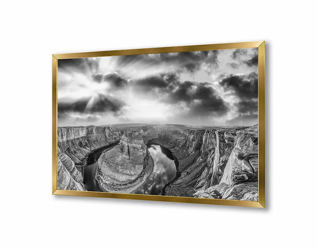 Metall Magnetboard mit hochwertigem Grand canyon schwarz weiß Design