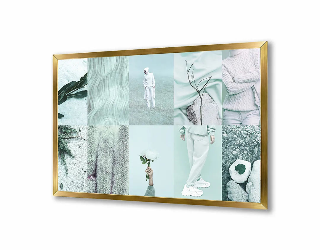 Metall Magnetboard mit hochwertigem Collage Pastell Design
