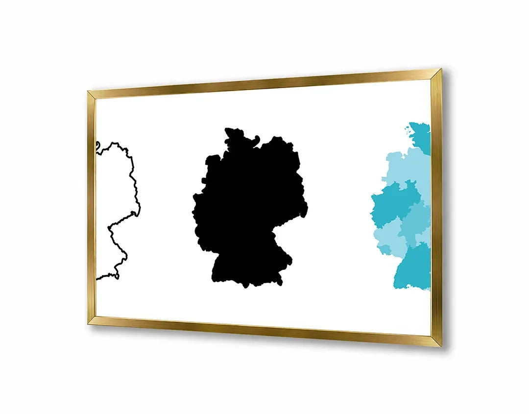 Metall Magnetboard mit hochwertigem Duitsland Karte schwarz weiß Design