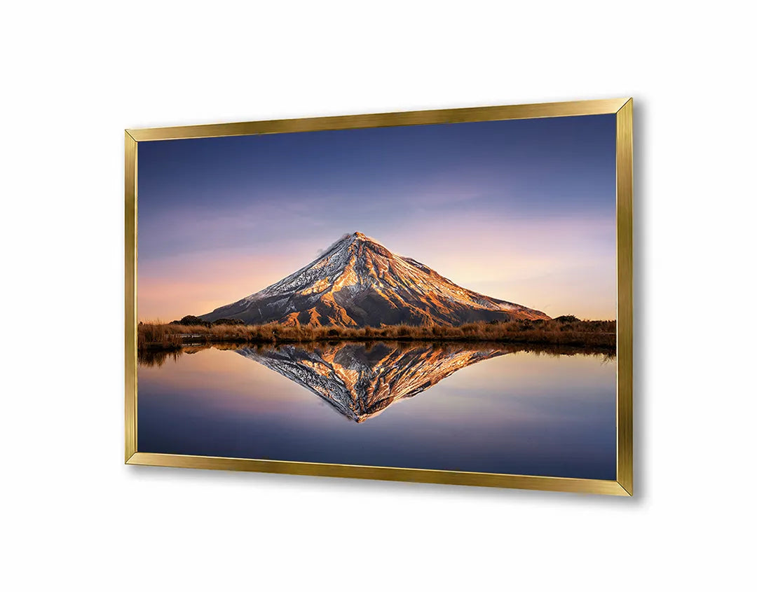 Metall Magnetboard mit hochwertigem Bergsee Spiegelung Design