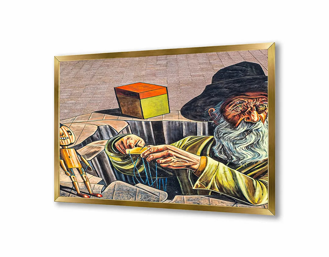 Metall Magnetboard mit hochwertigem Schilderij abstrakt Gesicht Design