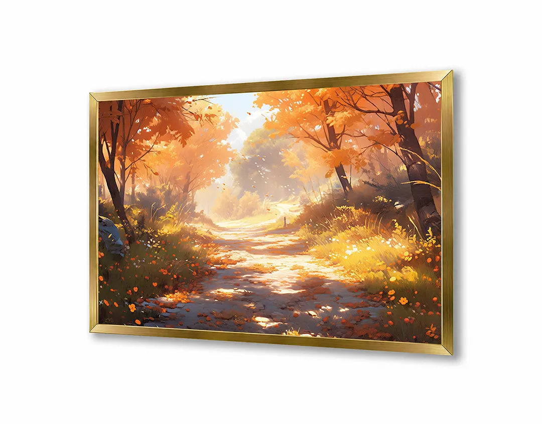Metall Magnetboard mit hochwertigem Herfstbos pad Sonnenuntergang Design