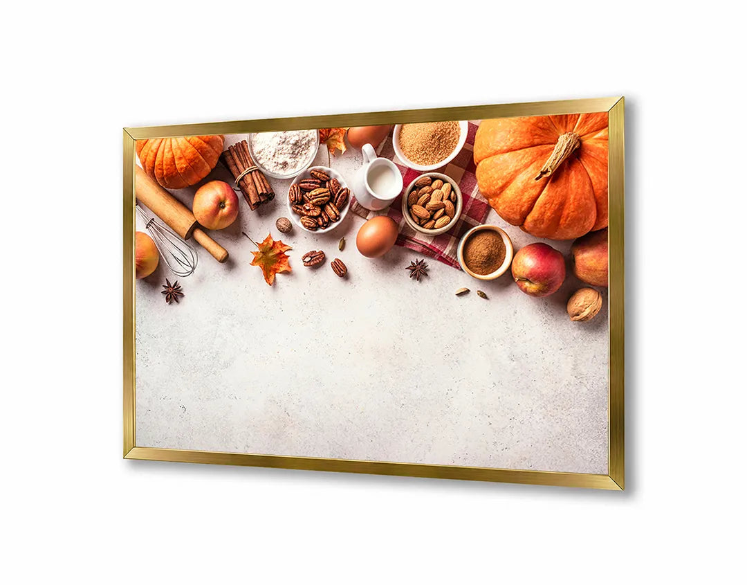 Metall Magnetboard mit hochwertigem Pompoenen und herfstkruiden Design