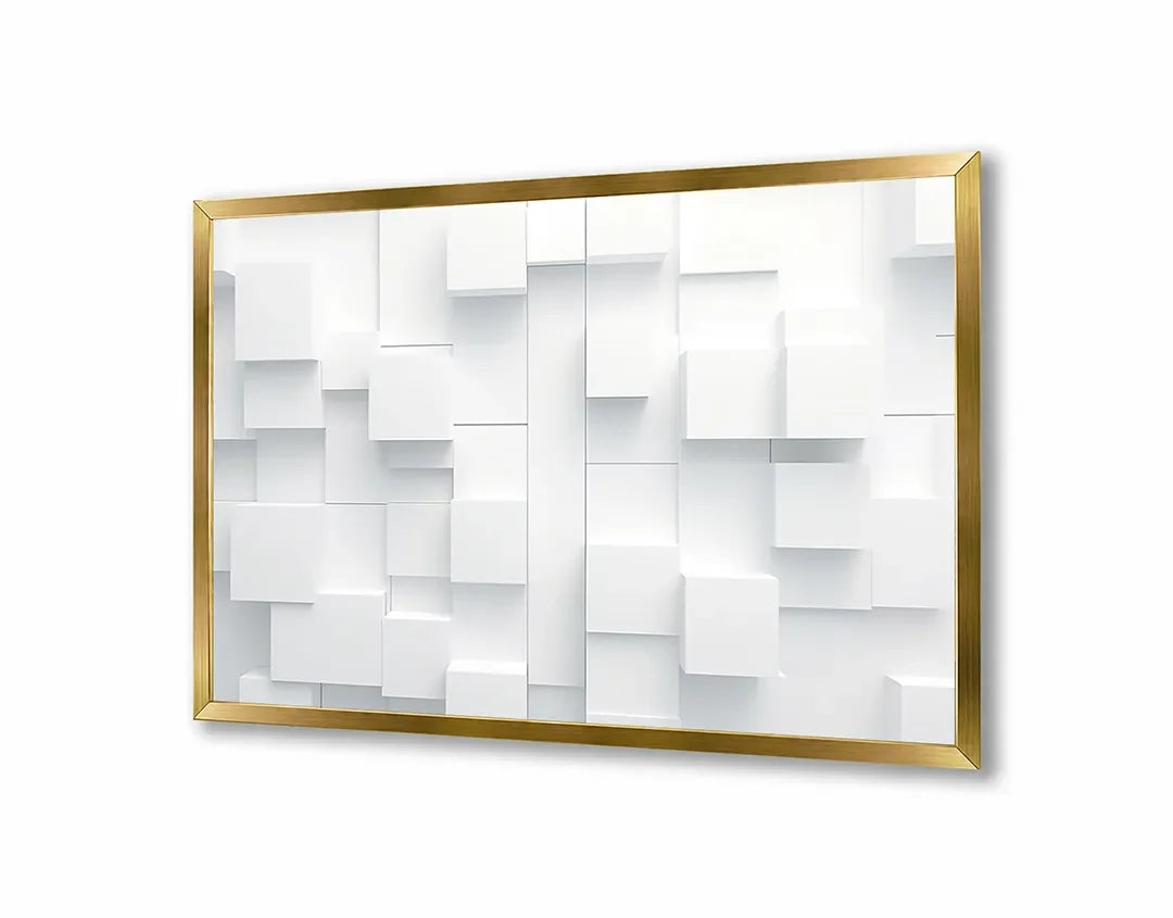 Metall Magnetboard mit hochwertigem Weiße 3d Blöcke Design