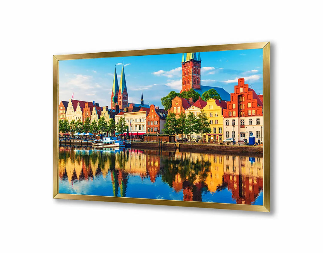 Metall Magnetboard mit hochwertigem Farbige Amsterdamse Grachtenpanden Design