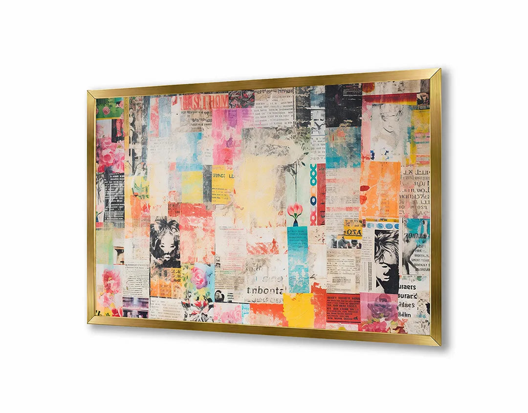 Metall Magnetboard mit hochwertigem Bunte collage abstrakt Design
