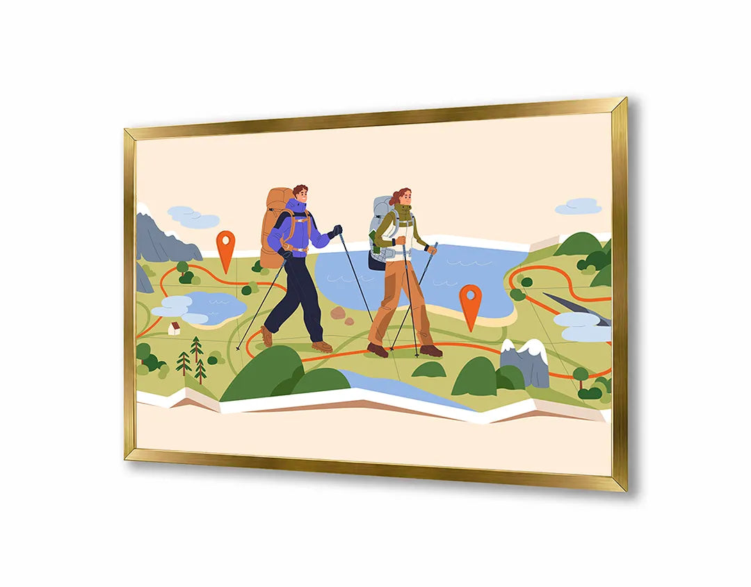 Metall Magnetboard mit hochwertigem Wandelaars in Berge Illustration Design