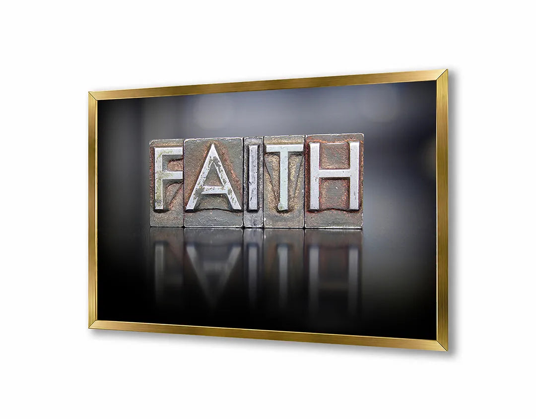 Metall Magnetboard mit hochwertigem Glaube Text Mit Reflectie Design