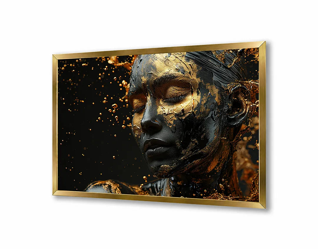Metall Magnetboard mit hochwertigem Goldene Gesicht standbeeld Design