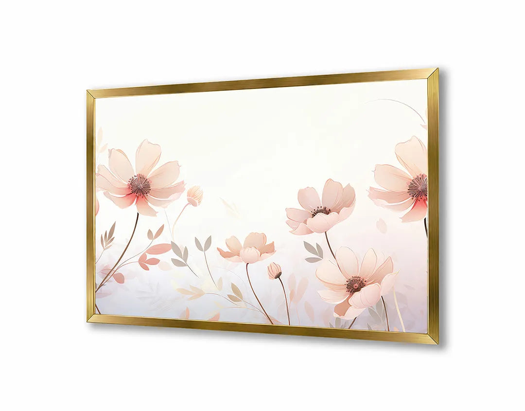 Metall Magnetboard mit hochwertigem Weiche rosa Blumen Aquarell Design