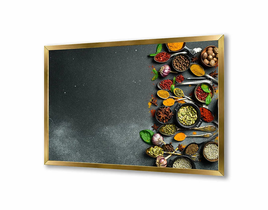 Metall Magnetboard mit hochwertigem Gewürze dunkle Hintergrund Design