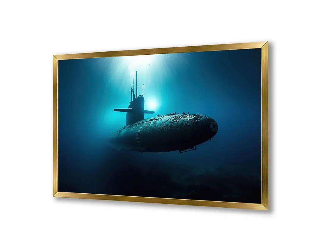 Metall Magnetboard mit hochwertigem Duikboot Unterwasser blau Design