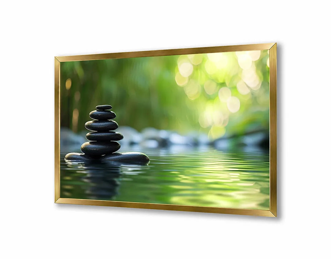 Metall Magnetboard mit hochwertigem Zen Steine balans Wasser Design