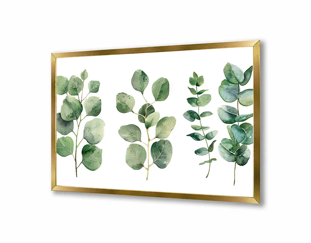 Metall Magnetboard mit hochwertigem Eucalyptus Blätter Aquarell Design