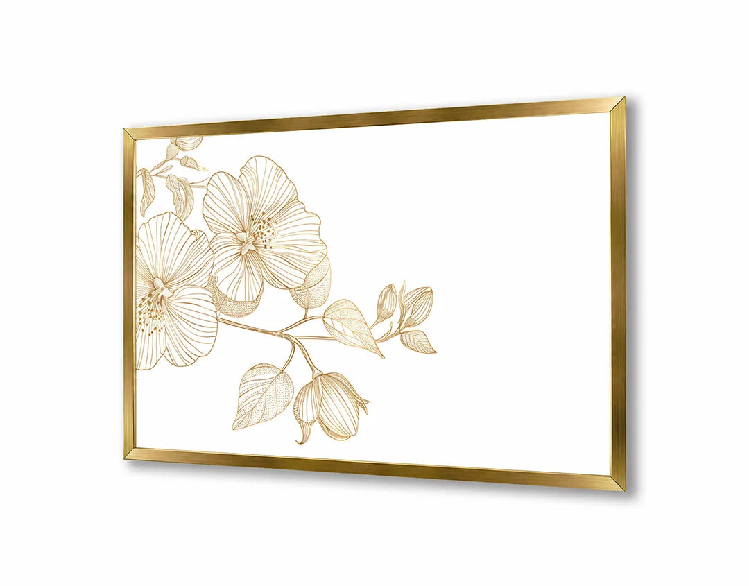 Metall Magnetboard mit hochwertigem Goldene Blumen Ast Design