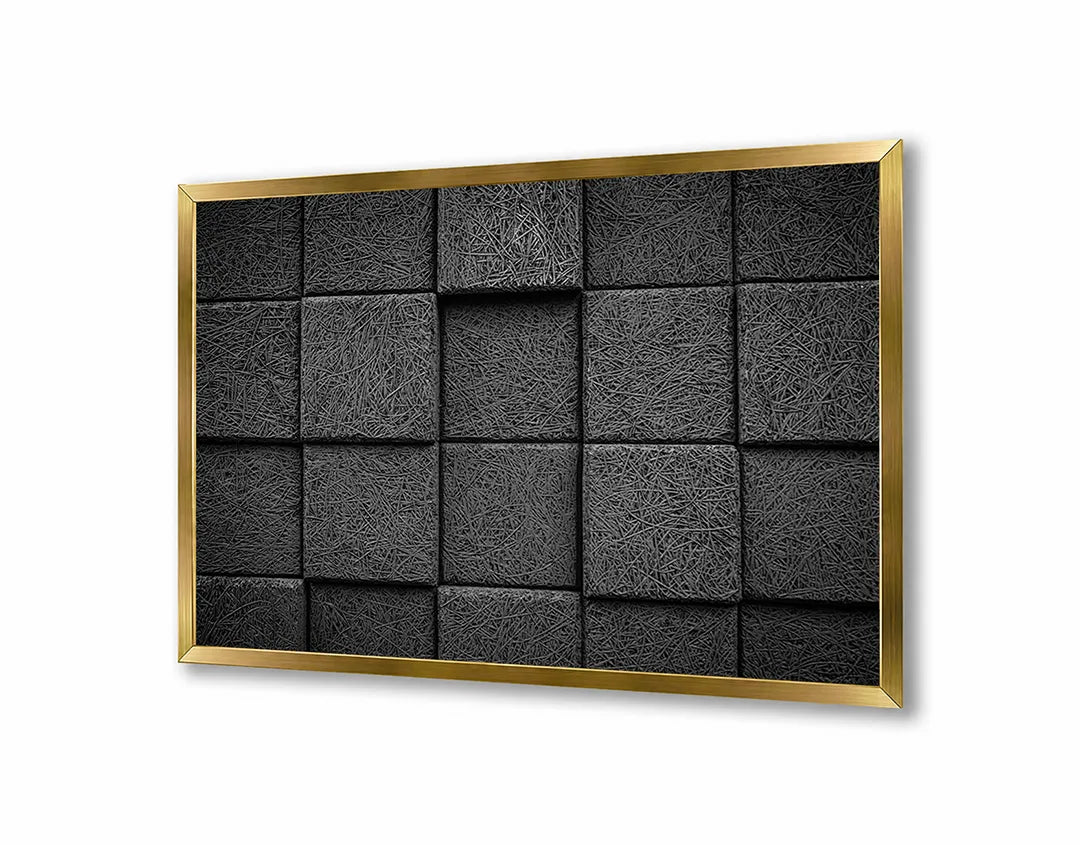 Metall Magnetboard mit hochwertigem Schwarze 3d Blöcke vierkant Design