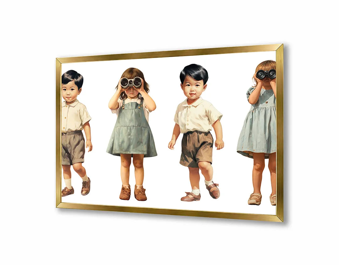 Metall Magnetboard mit hochwertigem Vintage spelende kinderen Design