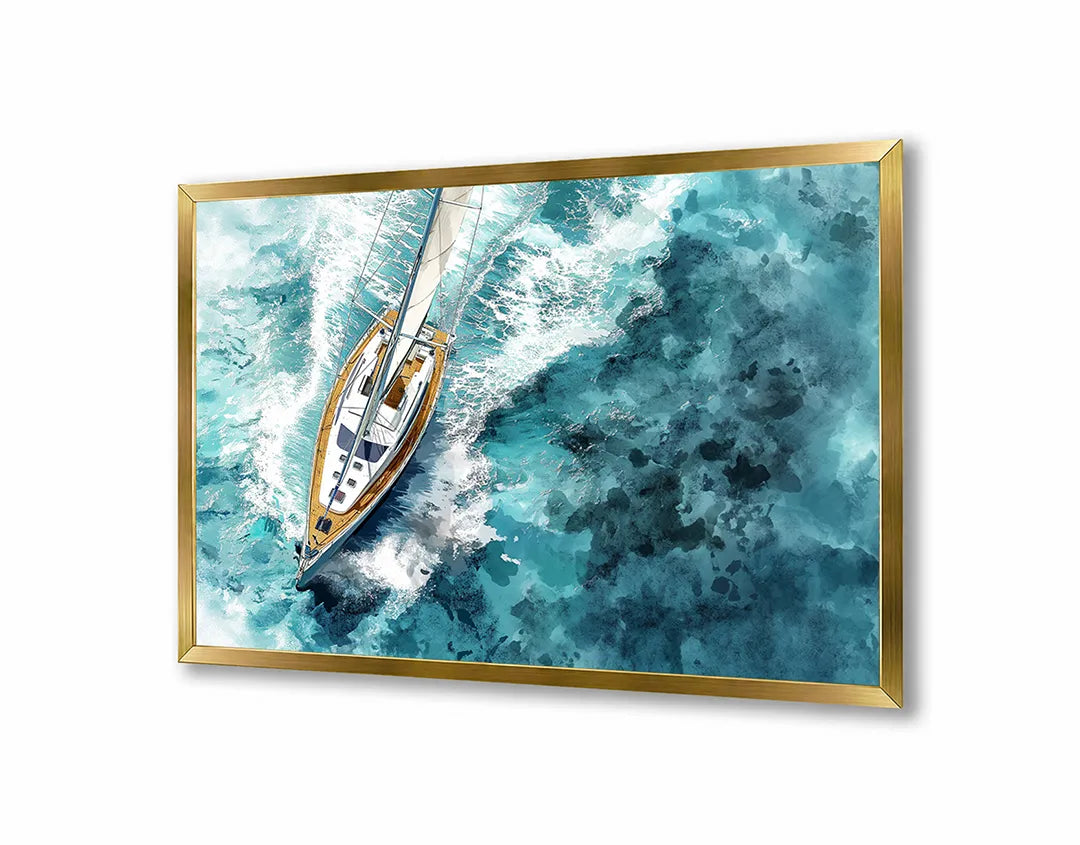 Metall Magnetboard mit hochwertigem Bootje von bovenaf Ozean Design
