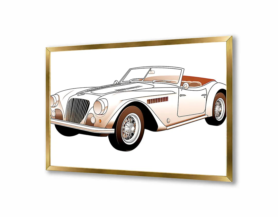 Metall Magnetboard mit hochwertigem Klassische cabriolet auto weiß Design