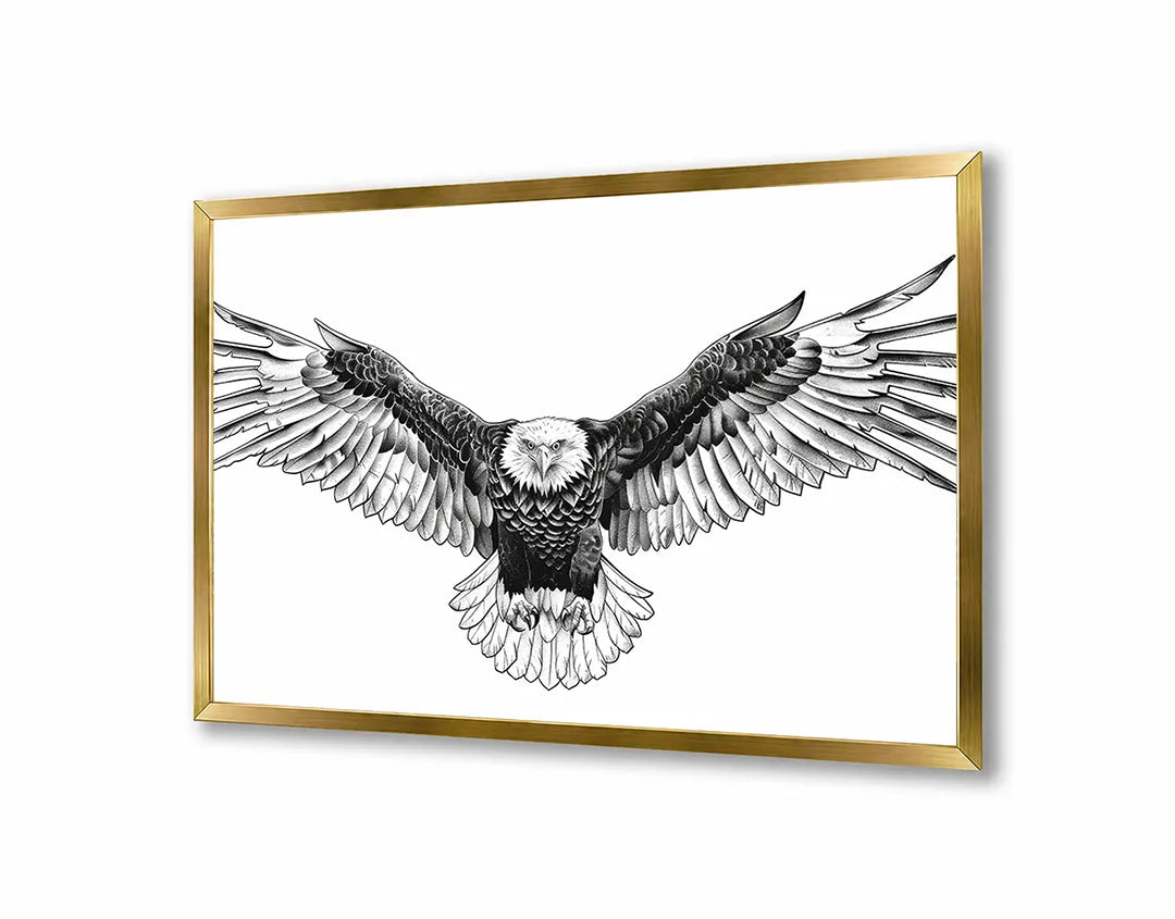 Metall Magnetboard mit hochwertigem Arend vogel schwarz weiß Design