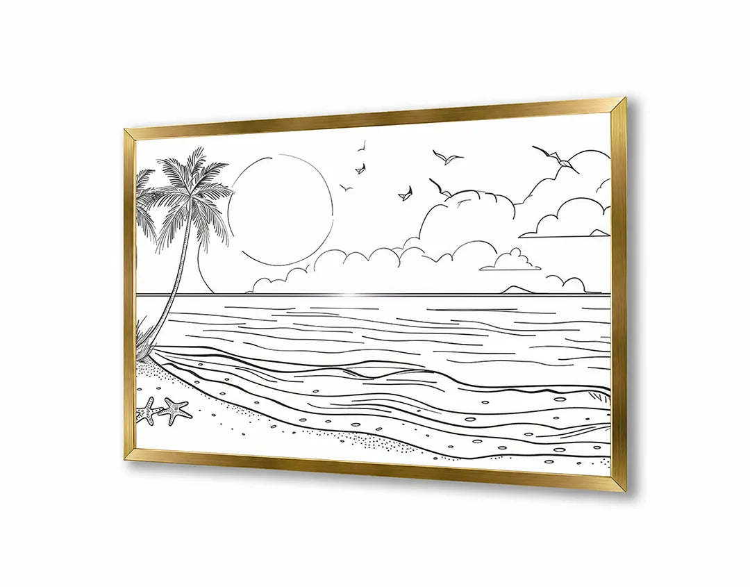 Metall Magnetboard mit hochwertigem Kleurplaat Strand Landschaft Design