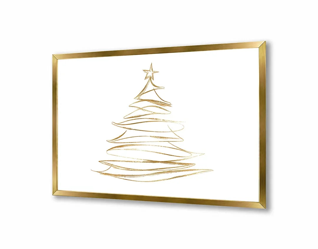 Metall Magnetboard mit hochwertigem Goldene kerstboom Linien Design