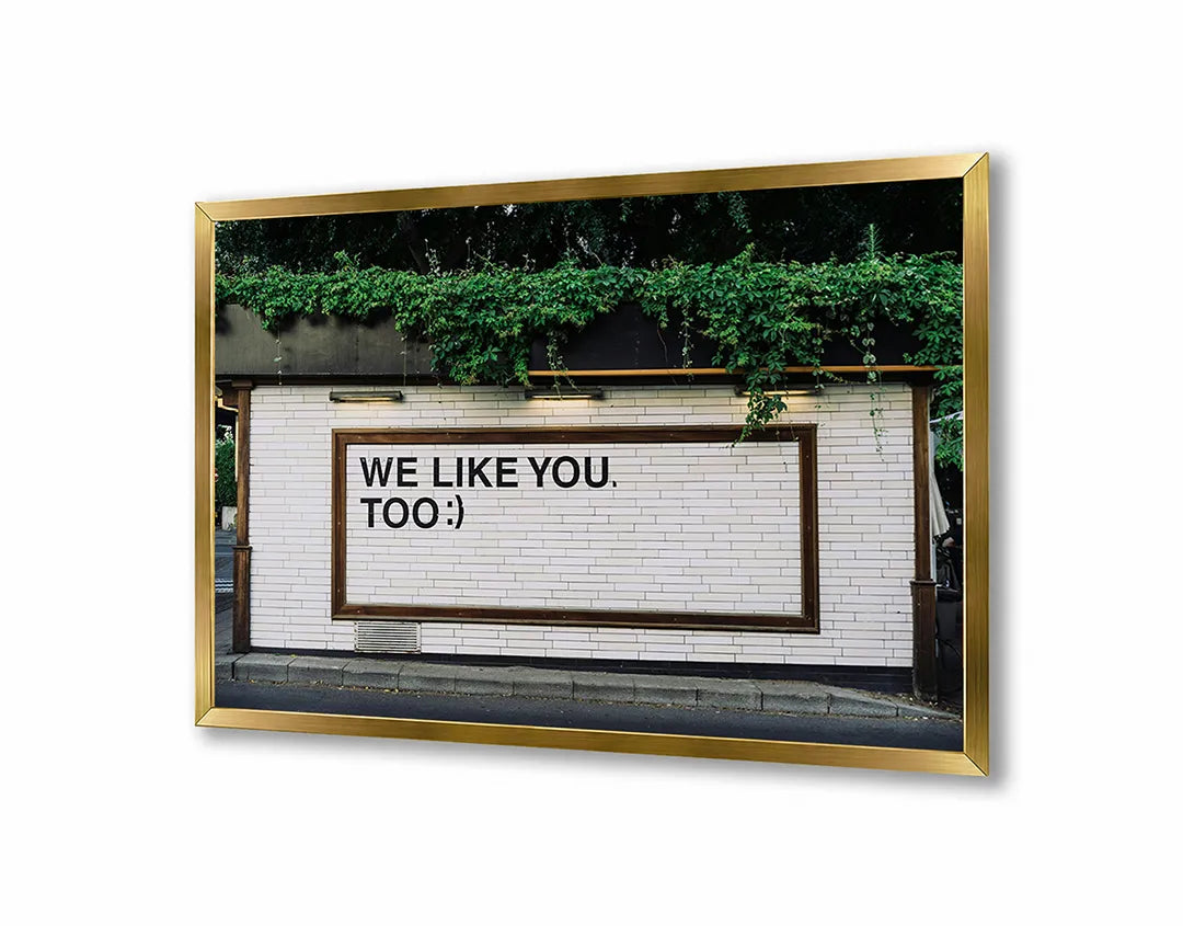 Metall Magnetboard mit hochwertigem We Like You Too Muurtekst Design