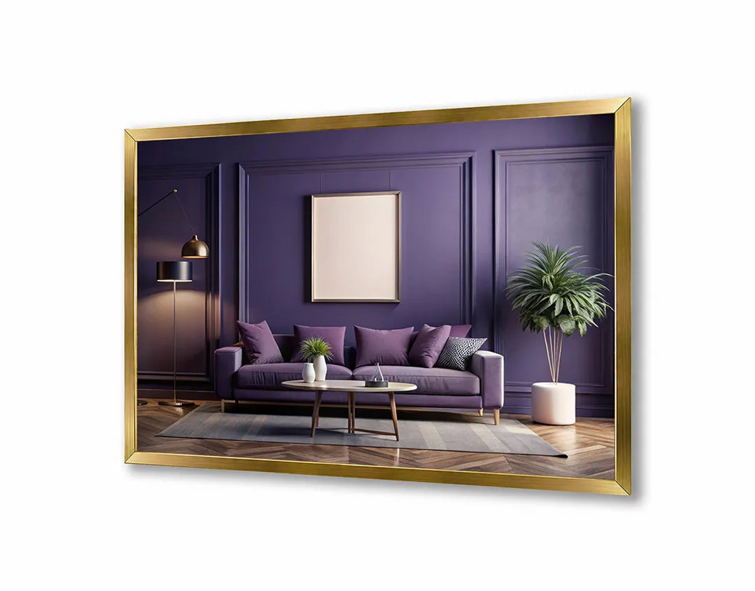 Metall Magnetboard mit hochwertigem Modern lila Interieur Design
