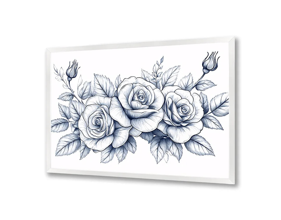 Metall Magnetboard mit hochwertigem Detaillierte Rosen Zeichnung Design