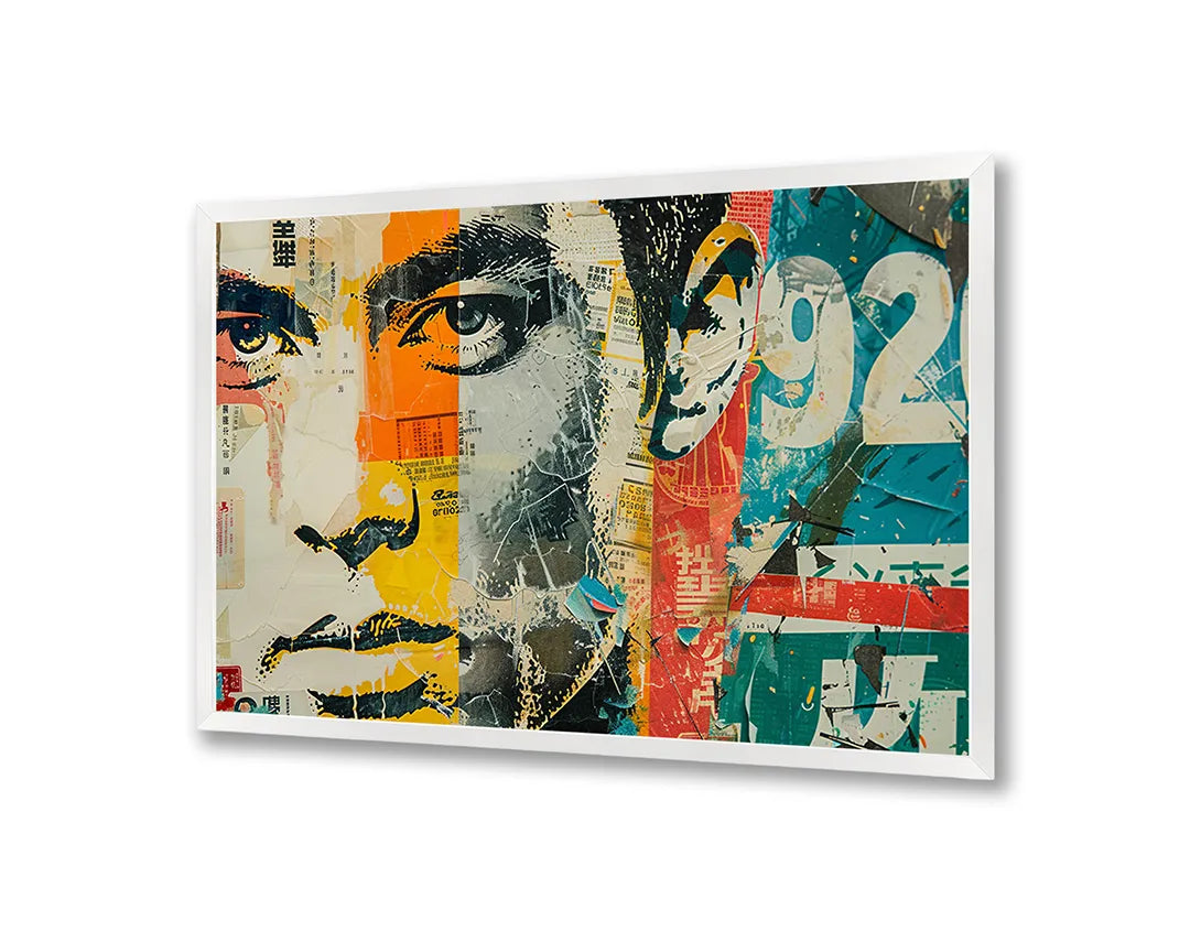 Metall Magnetboard mit hochwertigem Abstrakt Männergesicht Pop Art Design