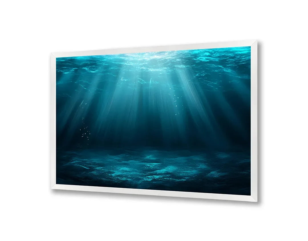 Metall Magnetboard mit hochwertigem Unterwasser mit Lichtstrahlen blau Design