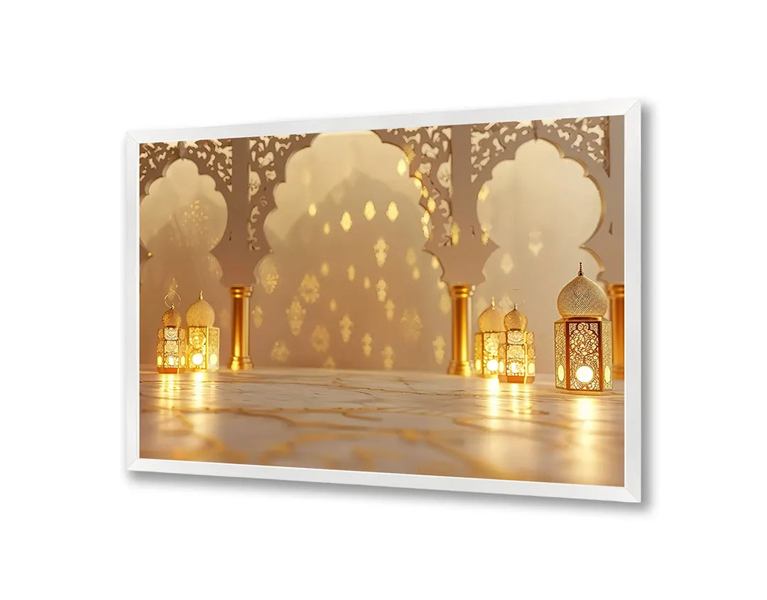 Metall Magnetboard mit hochwertigem Orientalische Palast Interieur Laternen Design