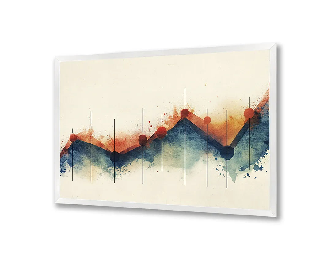 Metall Magnetboard mit hochwertigem Abstrakte Berge Aquarell Design