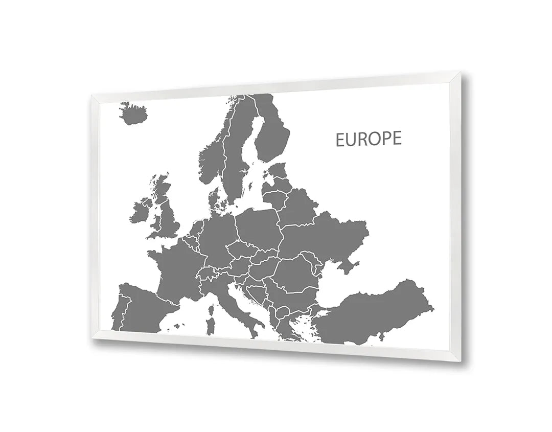 Metall Magnetboard mit hochwertigem Graue Europa Landkarte Design