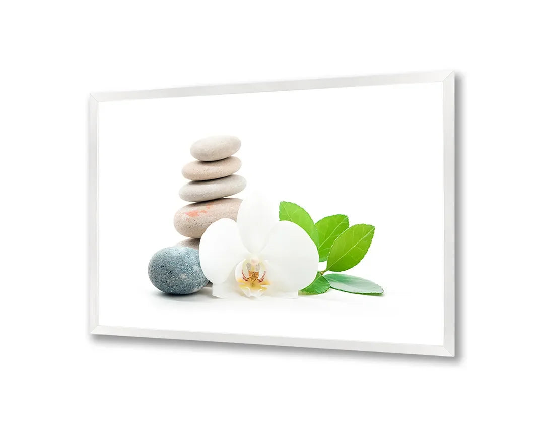 Metall Magnetboard mit hochwertigem Zen Steine Mit Orchidee Und Blad Design
