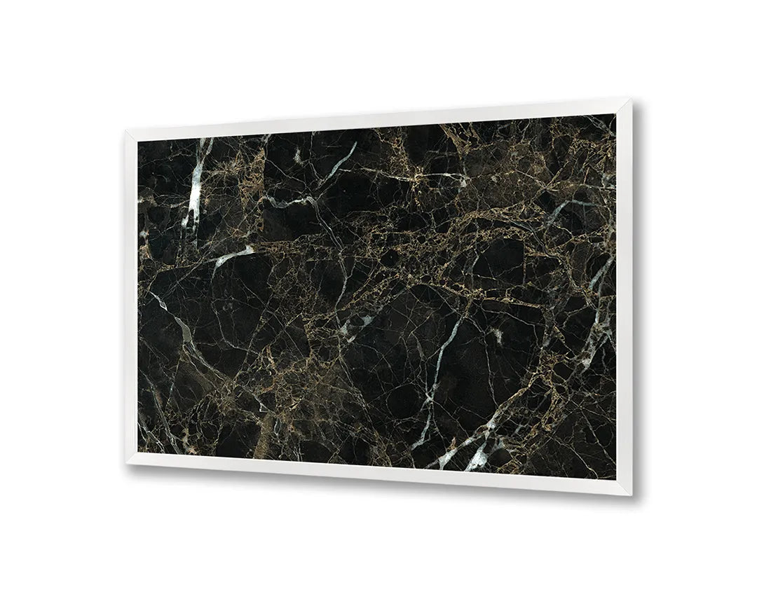 Metall Magnetboard mit hochwertigem Schwarz Marmor Mit Goldene Aderen Design