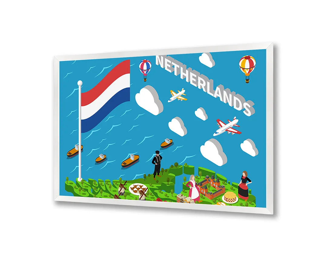 Metall Magnetboard mit hochwertigem Nederlandse Iconen Illustration Design