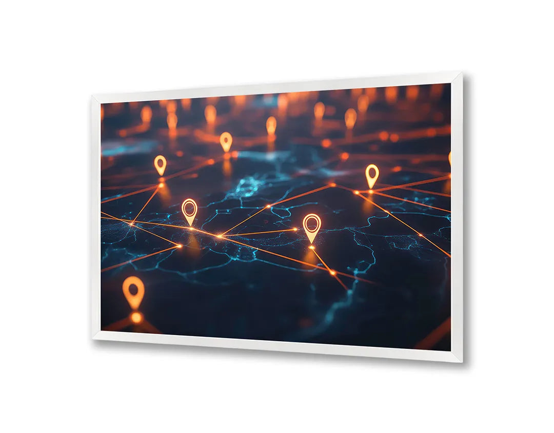 Metall Magnetboard mit hochwertigem Digitale Weltkarte Lichter Design